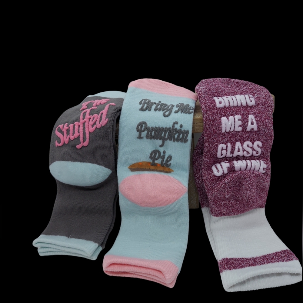 Lot of 3 pairs of  Women's Thanksgiving Socks NWOT